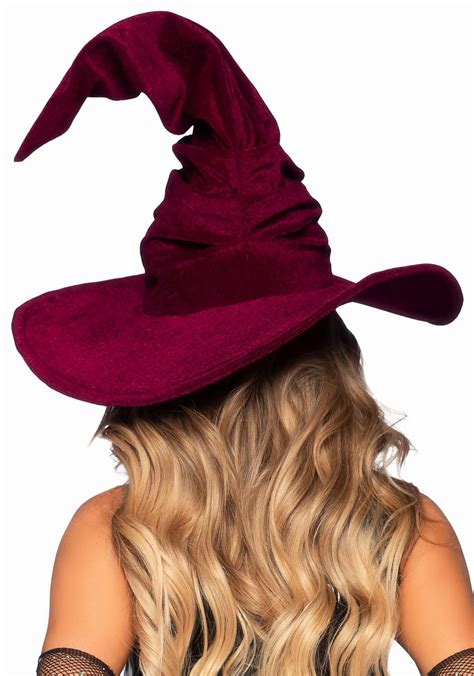 Coral velvet witch hat